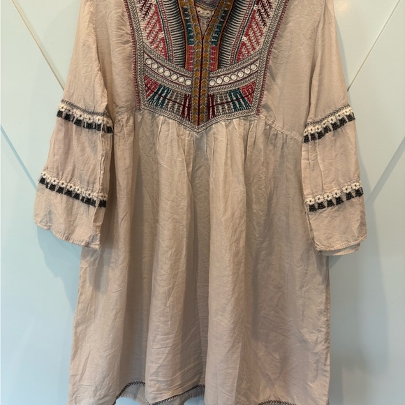 Bohemian Embroidered Tunic Dress